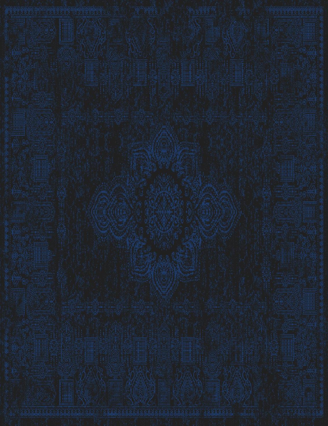 Pierre Cardin Orient RO10D Mavi 10 mm Akrilik Yumuşak Yıkanabilir İnce Kaymaz Dikdörtgen Makine Dokuma Salon Halısı 120x400 cm