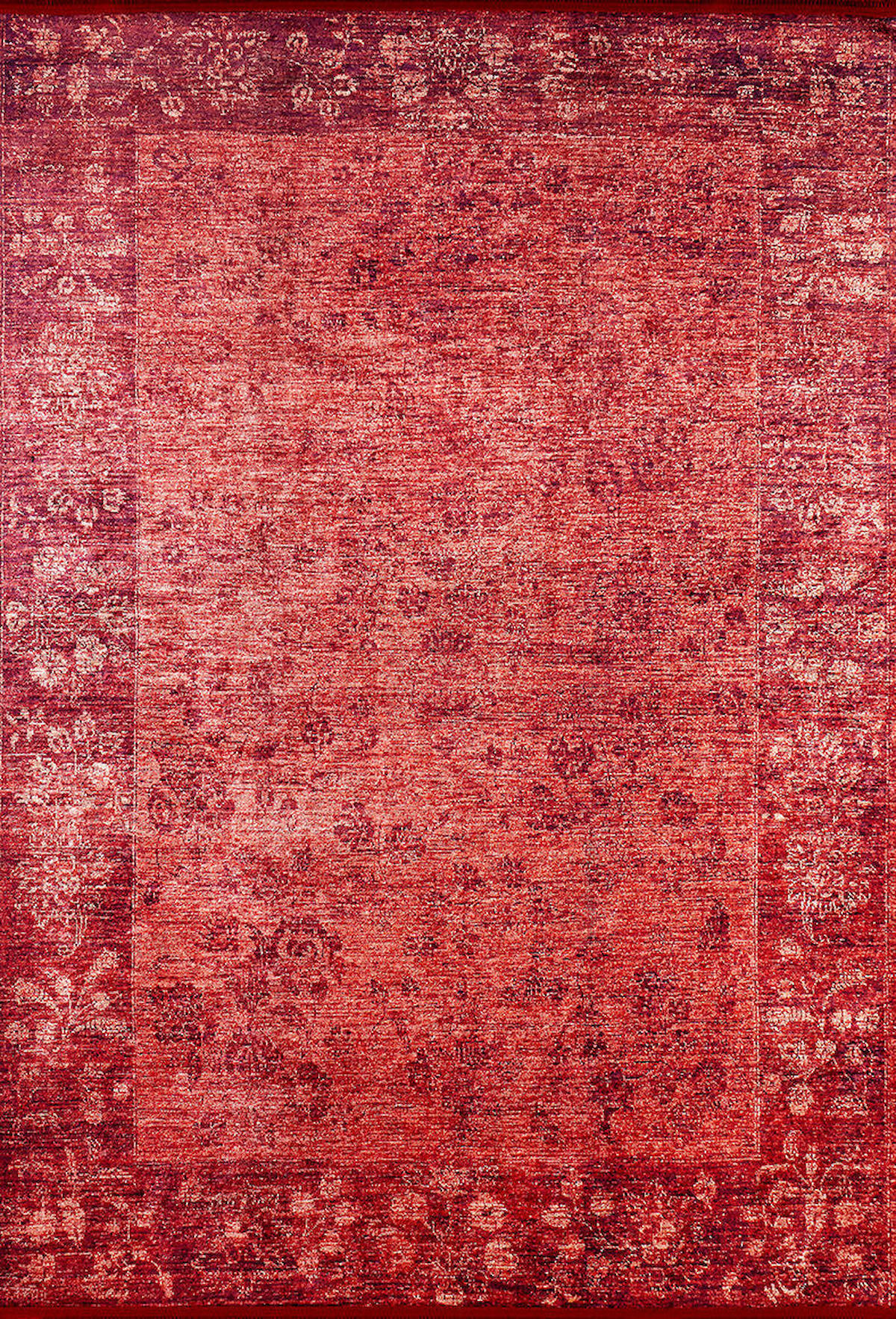 Halı Atölyesi HK099 Kırmızı 5 mm Pamuk Yıkanabilir Kaymaz Taban Dikdörtgen Makine Dokuma Salon Halısı 80x150 cm