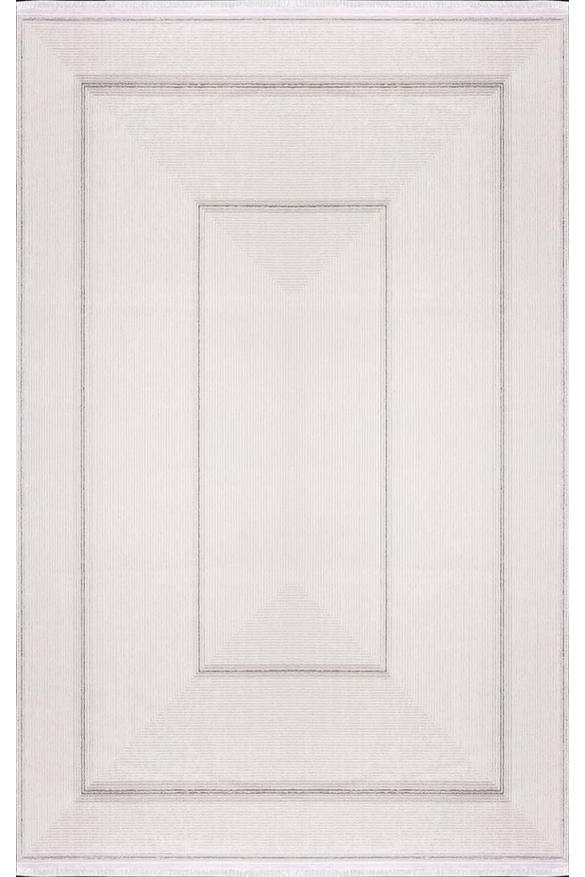 Merinos Lion 62752 Krem 6 mm Polyester Antialerjenik Yıkanabilir İnce Kaymaz Dikdörtgen Makine Dokuma Salon Halısı 200x280 cm