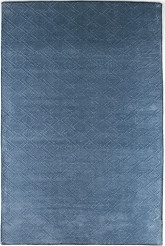 Kreasyon Halı Wellsoft A0041 Mavi 4 mm Şönil Antialerjenik Yıkanabilir İnce Kaymaz Pamuk Taban Dikdörtgen Makine Dokuma Salon Halısı 180x180 cm