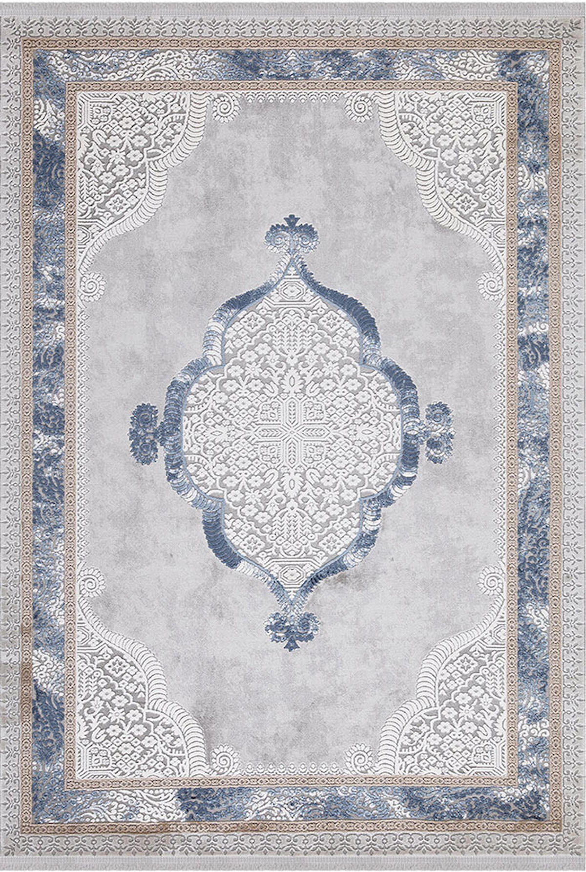 İpek Home Safarin 7607A Çok Renkli 10 mm Akrilik Yıkanabilir Orta Kaymaz Jüt Taban Dikdörtgen Makine Dokuma Antre-Çocuk Odası-Salon-Yatak Odası Halısı 120x180 cm