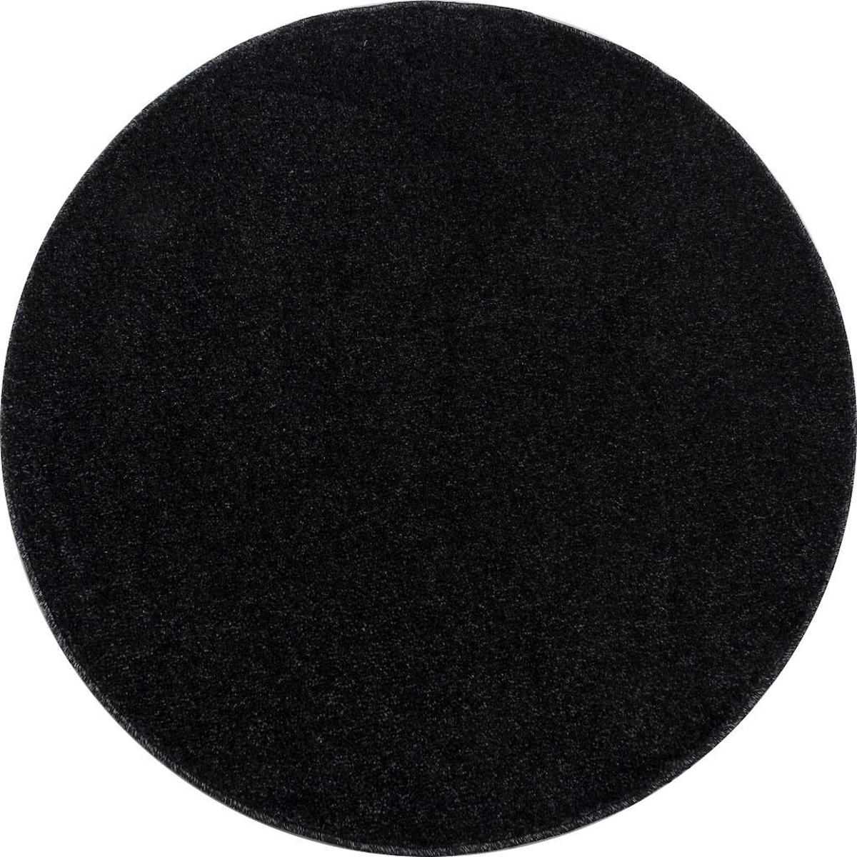 Carpettex Antrasit 10 mm Polipropilen Antialerjenik Yıkanabilir Kalın Kaymaz Taban Yuvarlak Makine Dokuma Antre-Salon-Yatak Odası Halısı 120x180 cm
