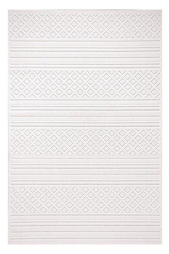 Alpina Home Dolce Krem 7 mm Polyester Yıkanabilir İnce Kaymaz Jüt Taban Dikdörtgen Makine Dokuma Salon Halısı 140x200 cm