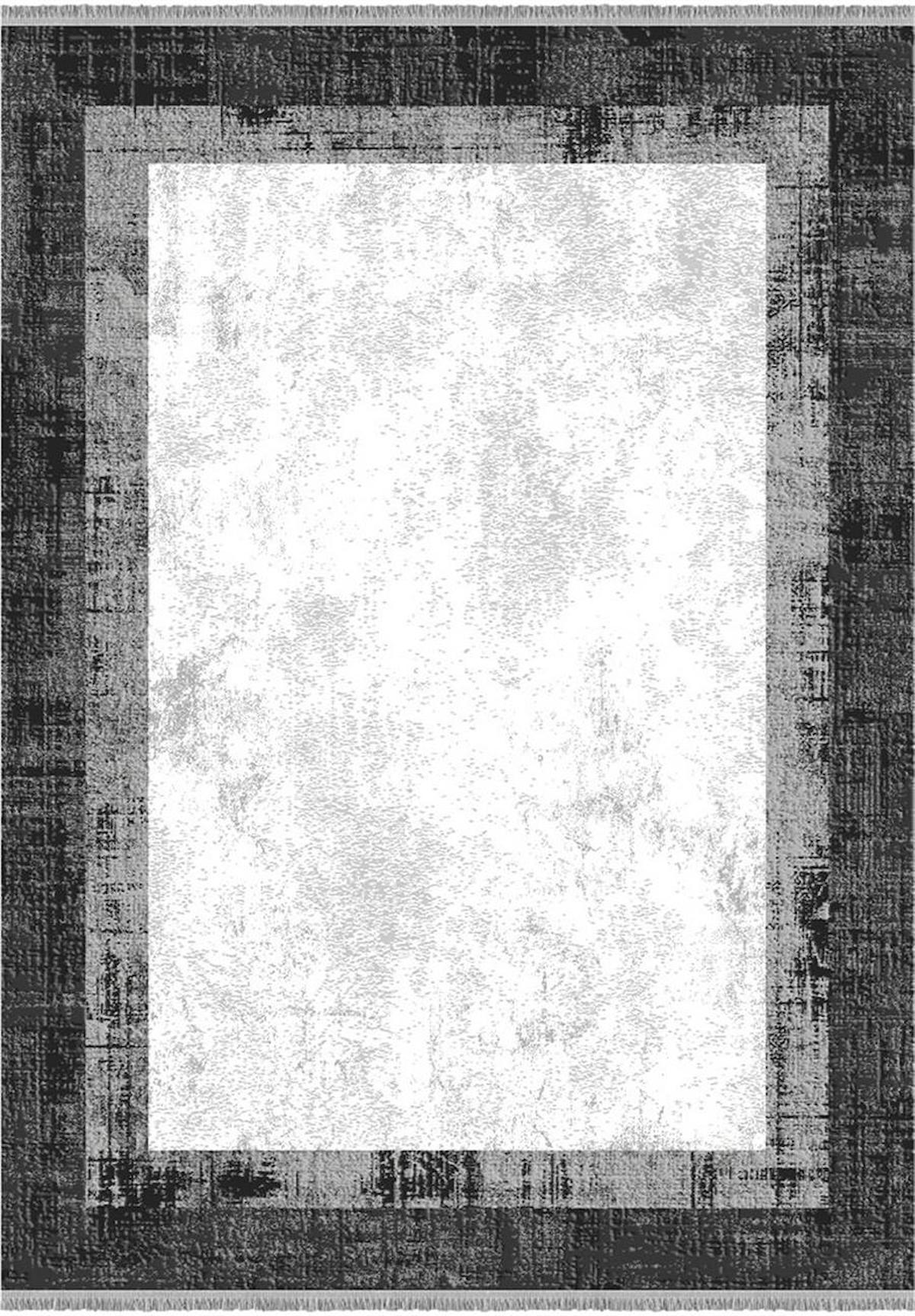 İpek Mekik Halı Roxanne 17107 Gri 8 mm Akrilik Yıkanabilir İnce Kaymaz Pamuk Taban Dikdörtgen Makine Dokuma Antre-Çocuk Odası-Salon-Yatak Odası Halısı 160x230 cm