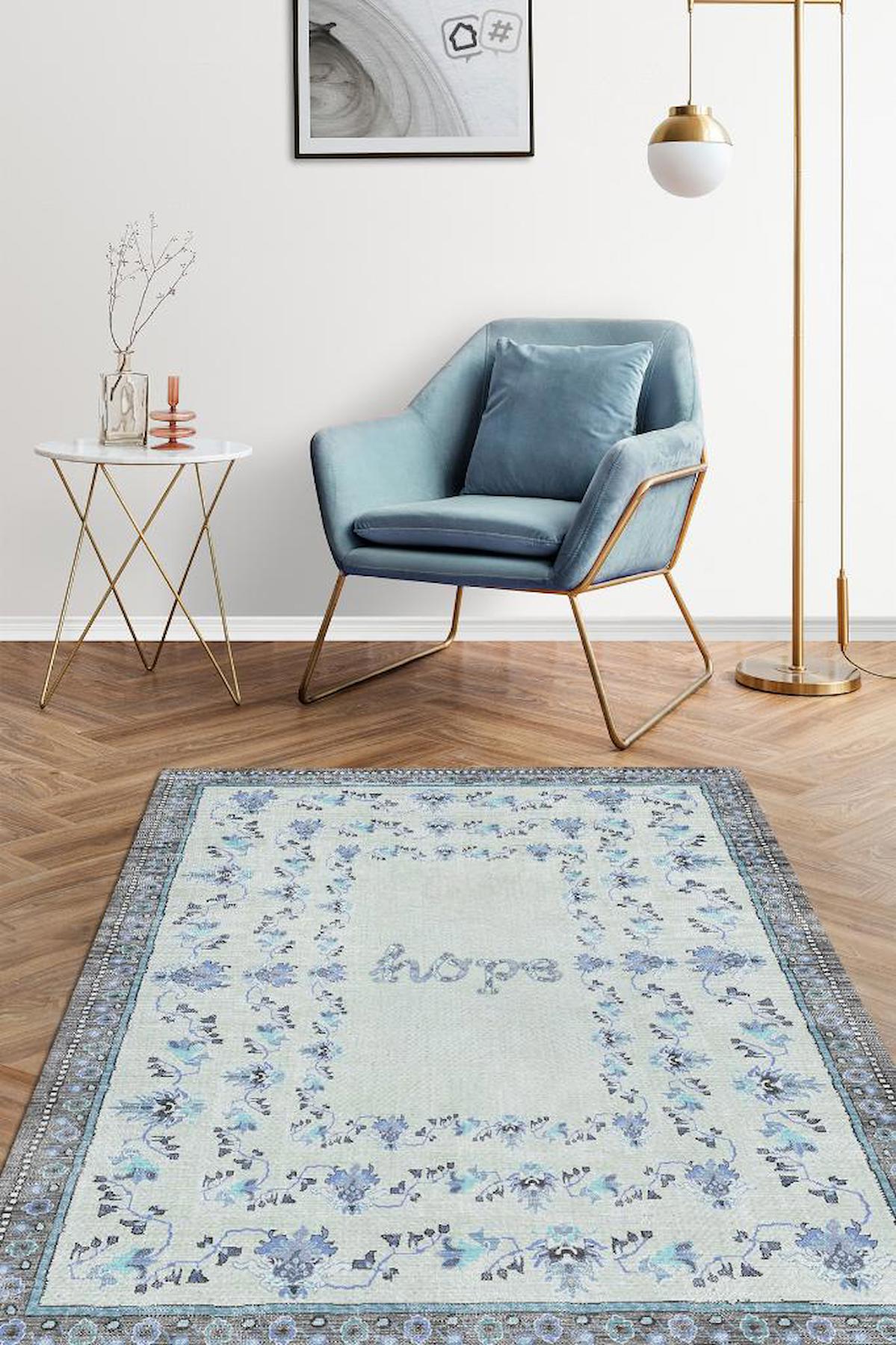 Homshtag Umut Çok Renkli 4 mm Pamuk Antistatik Yıkanabilir İnce Kaymaz Dikdörtgen Makine Dokuma Salon Halısı 100x200 cm