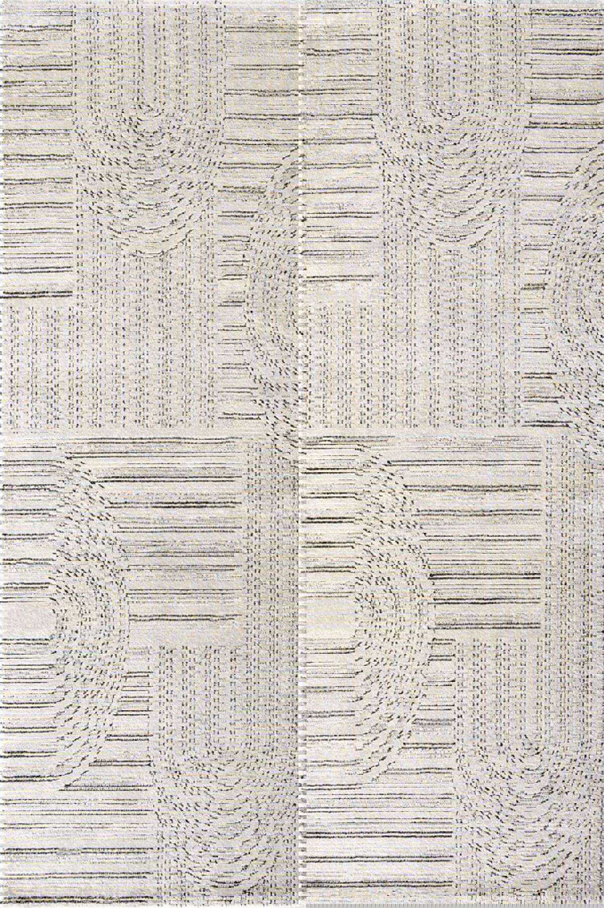 Enti Halı Morocco 7306 Krem 8 mm Polyester Silinebilir Yıkanabilir Orta Dikdörtgen Makine Dokuma Oturma Odası Halısı 120x180 cm