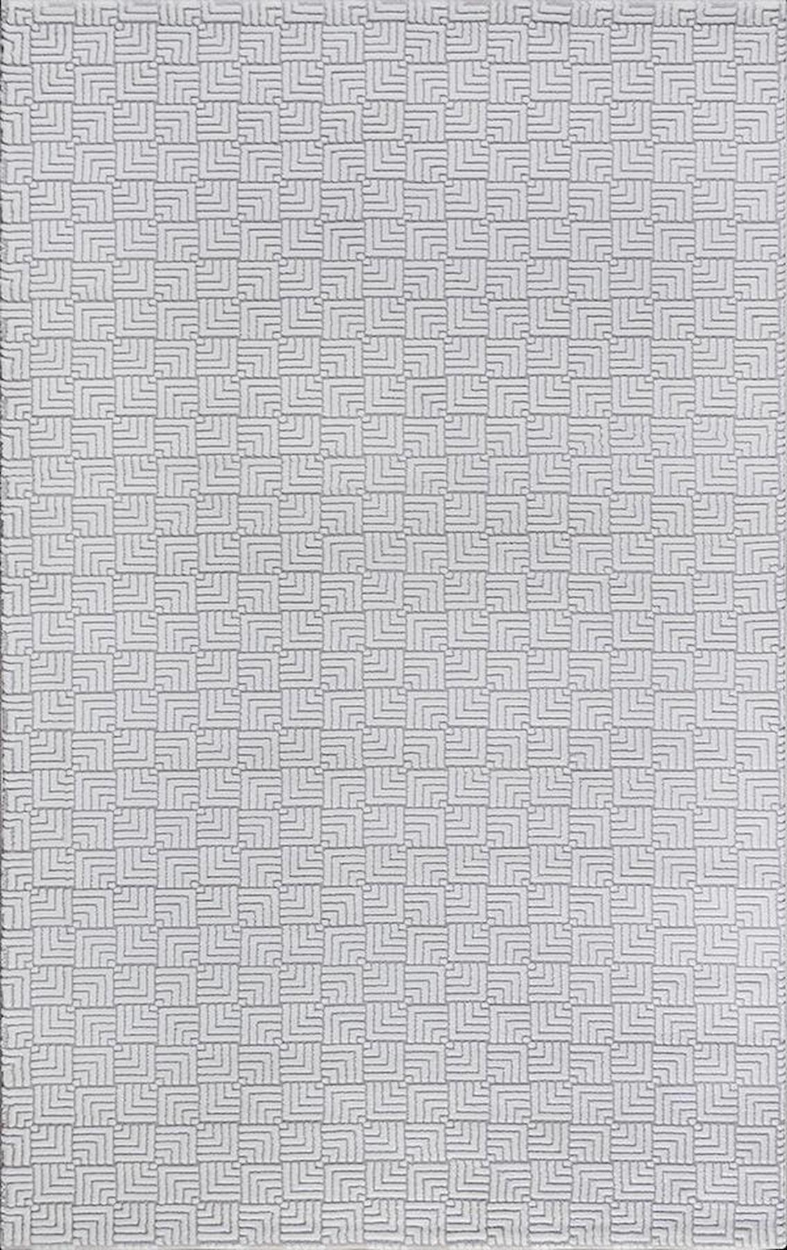 Merinos Urla 64956 Gri 12 mm Akrilik Yıkanabilir Kalın Kaymaz Dikdörtgen Makine Dokuma Salon Halısı 100x350 cm