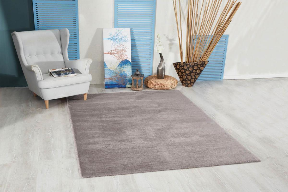 Jassrug Antrasit 35 mm Polyester Yıkanabilir Kalın Kaymaz Taban Dikdörtgen Makine Dokuma Halı 200x290 cm