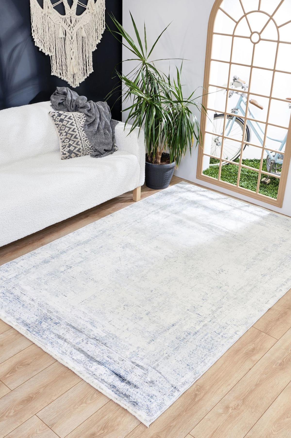 Apex Queen 8102 Çok Renkli Pamuk Yıkanabilir İnce Kaymaz Jüt Taban Dikdörtgen Makine Dokuma Salon Halısı 160x230 cm