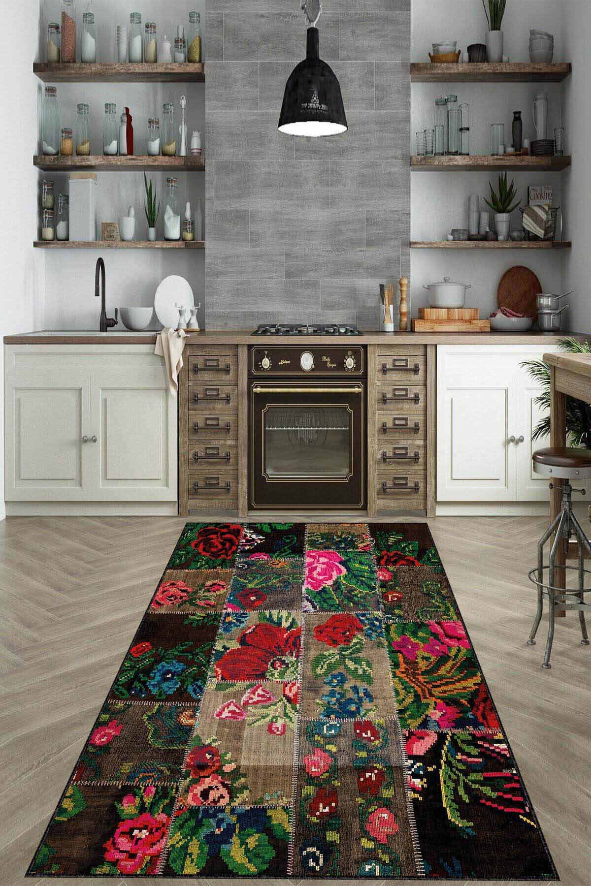 Viva Home AR1250 Krem 7 mm Mikropolyester Toz Tutmaz Yıkanabilir İnce Kaymaz Lateks Taban Dikdörtgen Makine Dokuma Halı 120x180 cm