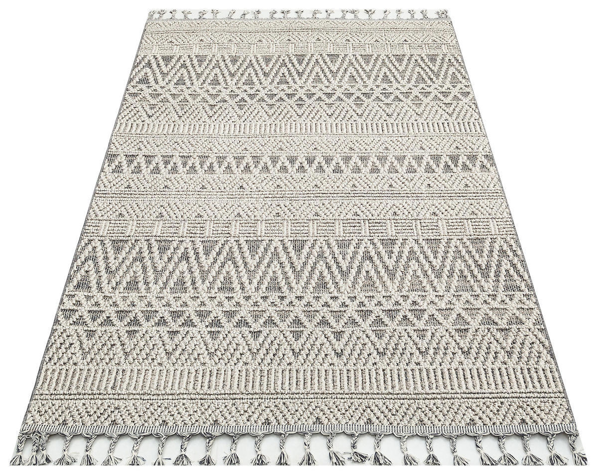 Eko Halı Soho SH14 Gri 10 mm Polyester Silinebilir Yıkanabilir Orta Kaymaz Dikdörtgen Makine Dokuma Oturma Odası-Salon Halısı 120x180 cm