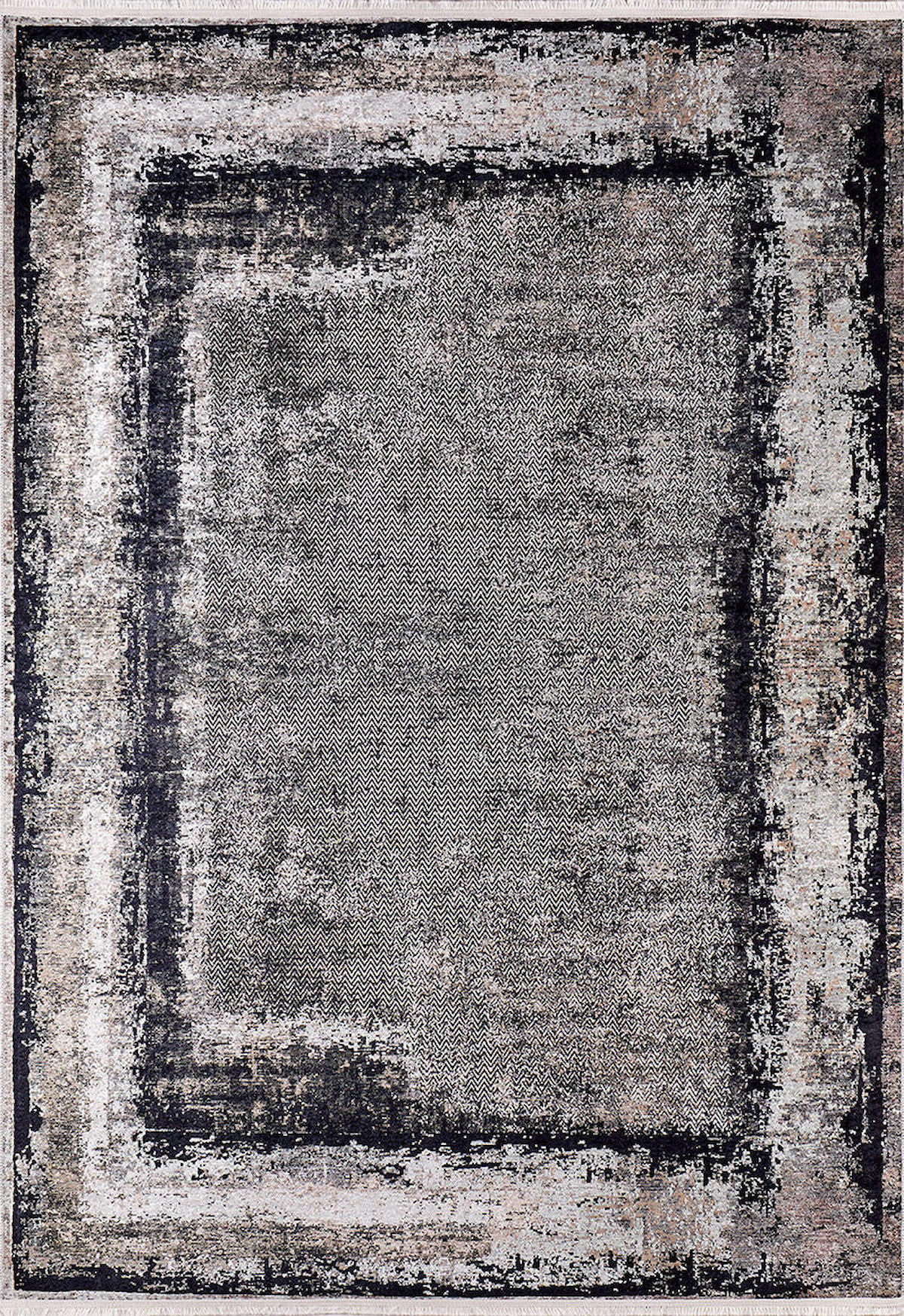Halı Atölyesi HA192 Antrasit 5 mm Pamuk Yıkanabilir İnce Kaymaz Taban Dikdörtgen Makine Dokuma Salon Halısı 150x233 cm