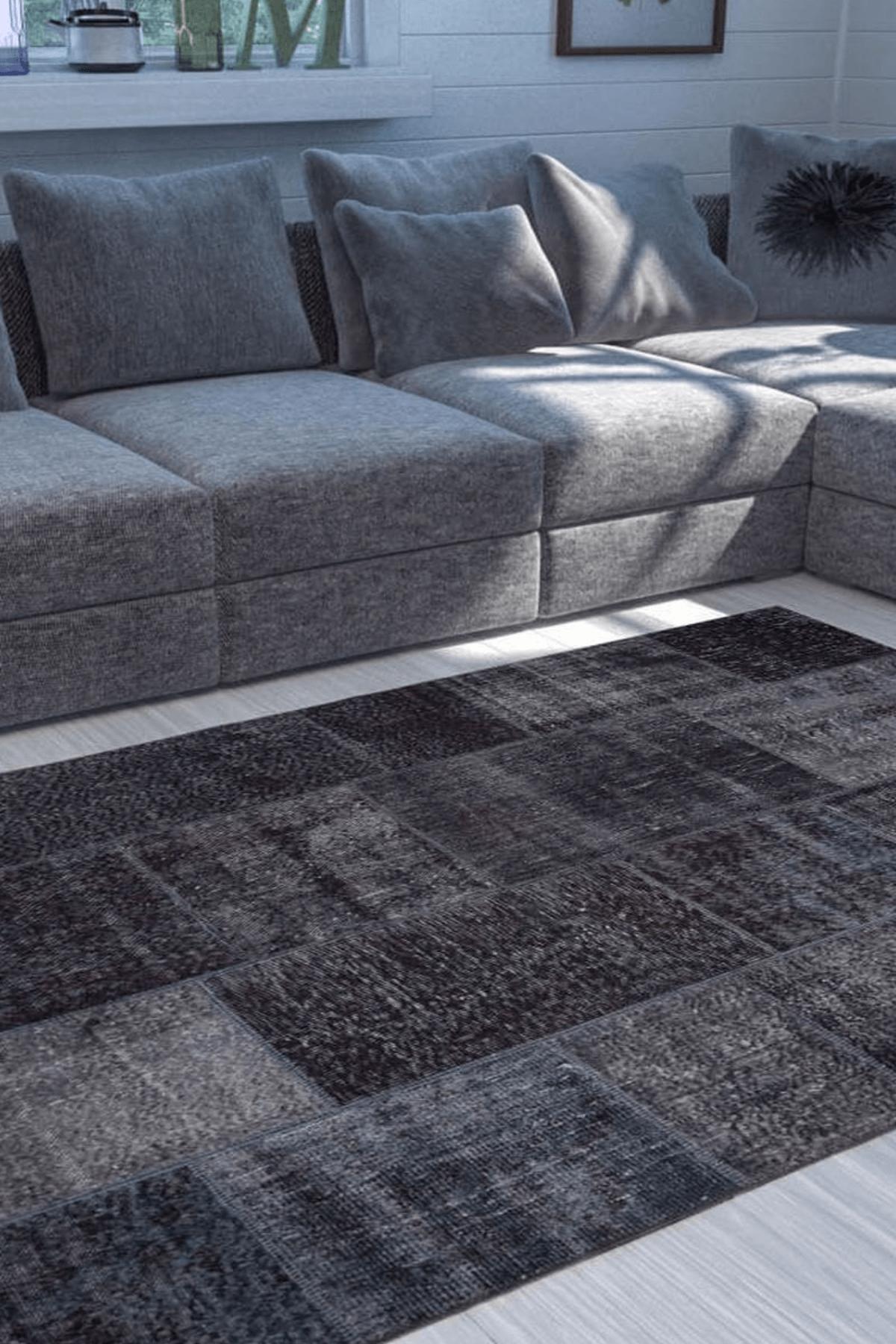 Artloop AL-81 Çok Renkli 4 mm Polyester Yıkanabilir İnce Kaymaz Jüt Taban Dikdörtgen Makine Dokuma Salon Halısı 80x300 cm