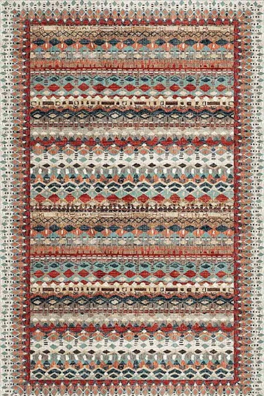 Kreasyon Halı Pandora 2768 Bordo 5 mm Polyester Yıkanabilir İnce Kaymaz Pamuk Taban Dikdörtgen Makine Dokuma Salon Halısı 100x300 cm