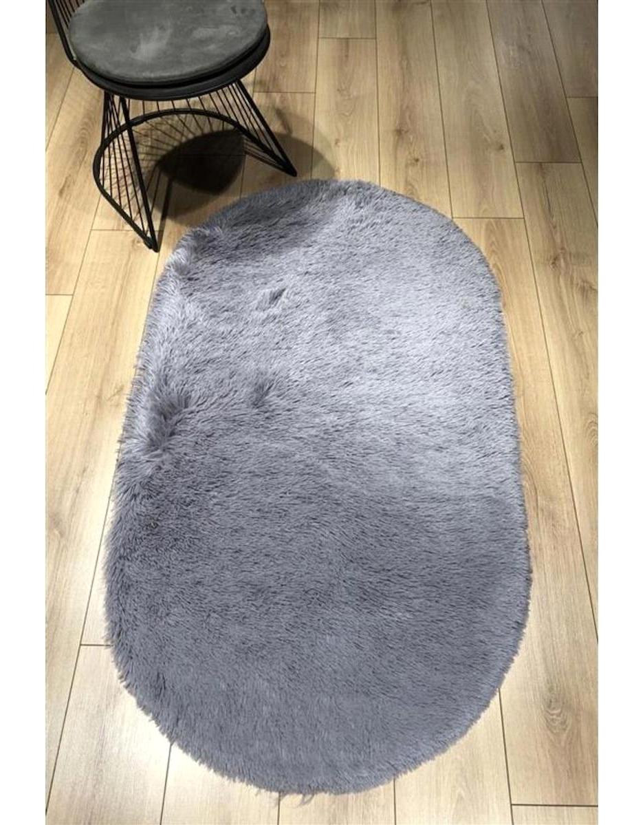 Doğuş Peluş Halı Çok Renkli 0.4 mm Silinebilir Yıkanabilir İnce Kaymaz Taban Oval Makine Dokuma Salon Halısı 155x230 cm