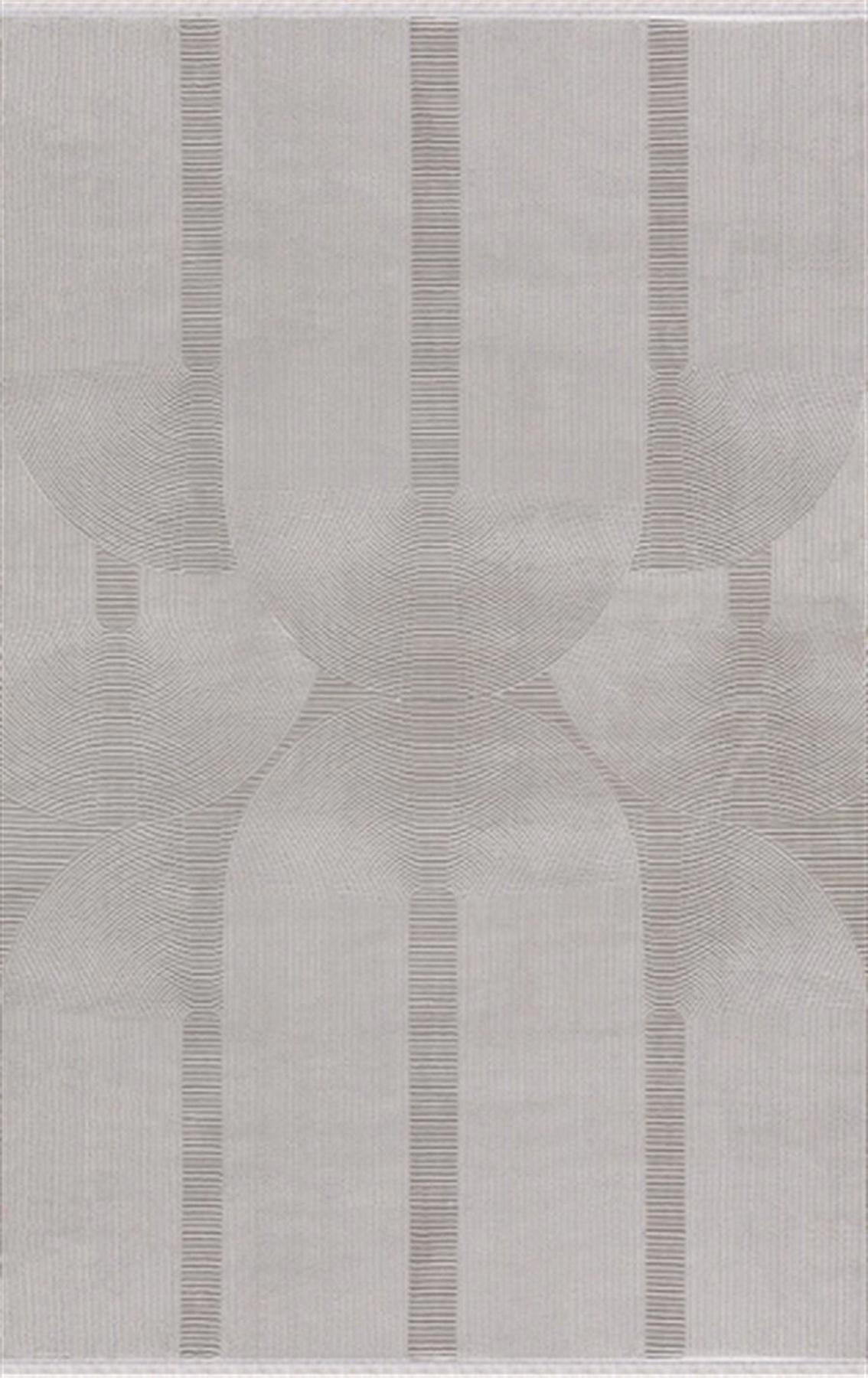 Merinos Recycle 37804 Bej 12 mm Akrilik Toz Tutmaz Yıkanabilir Kalın Kaymaz Dikdörtgen Makine Dokuma Salon Halısı 100x200 cm