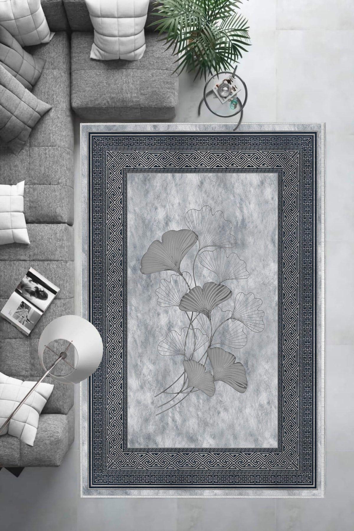 Aldora B1234 Krem 9 mm Deri Toz Tutmaz Yıkanabilir İnce Kaymaz Pamuk Taban Dikdörtgen Makine Dokuma Salon Halısı 140x200 cm