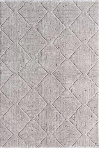 Kreasyon Halı Jolly JL02 Krem 10 mm Polyester Yıkanabilir Kaymaz Taban Dikdörtgen Makine Dokuma Salon Halısı 160x230 cm