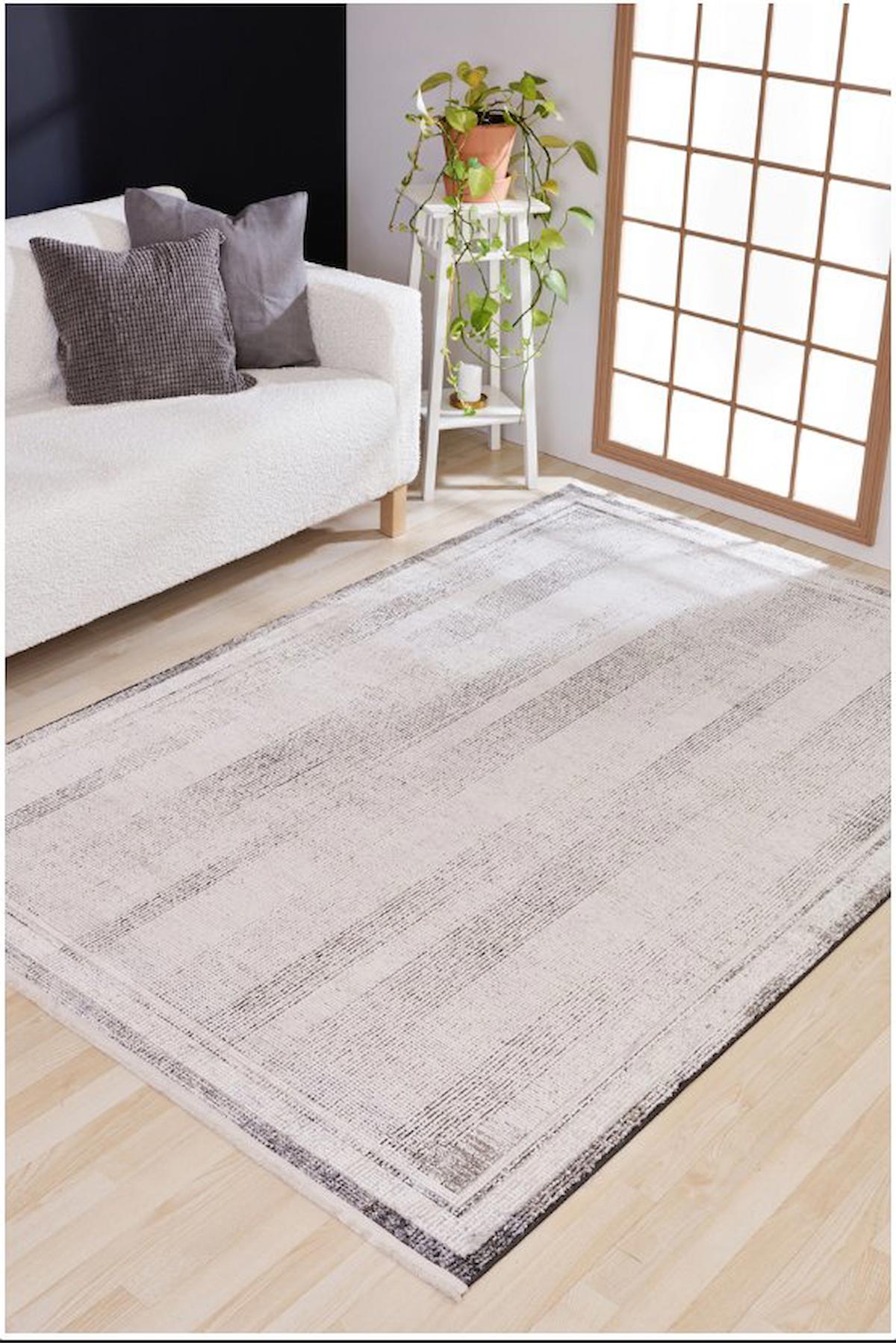 Apex Savannah Krem Pamuk Yıkanabilir İnce Kaymaz Jüt Taban Dikdörtgen Makine Dokuma Salon Halısı 100x300 cm