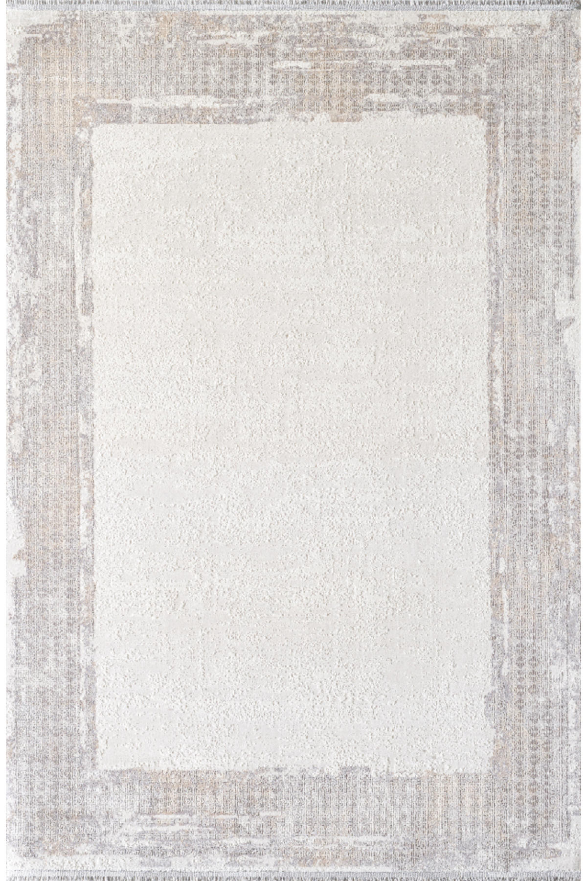 Pierre Cardin Voila Gri-Krem 6 mm İpek Yumuşak Yıkanabilir İnce Kaymaz Dikdörtgen Makine Dokuma Salon Halısı 100x300 cm