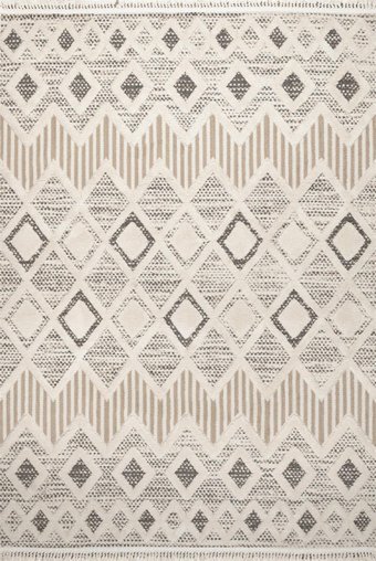 Kreasyon Halı Sohome 1394 Bej 17 mm Akrilik Antialerjenik Yıkanabilir Kalın Kaymaz Pamuk Taban Dikdörtgen Makine Dokuma Salon Halısı 160x230 cm