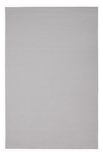 Alpina Home Dolce Gri 7 mm Polyester Yıkanabilir İnce Kaymaz Jüt Taban Dikdörtgen Makine Dokuma Salon Halısı 180x280 cm