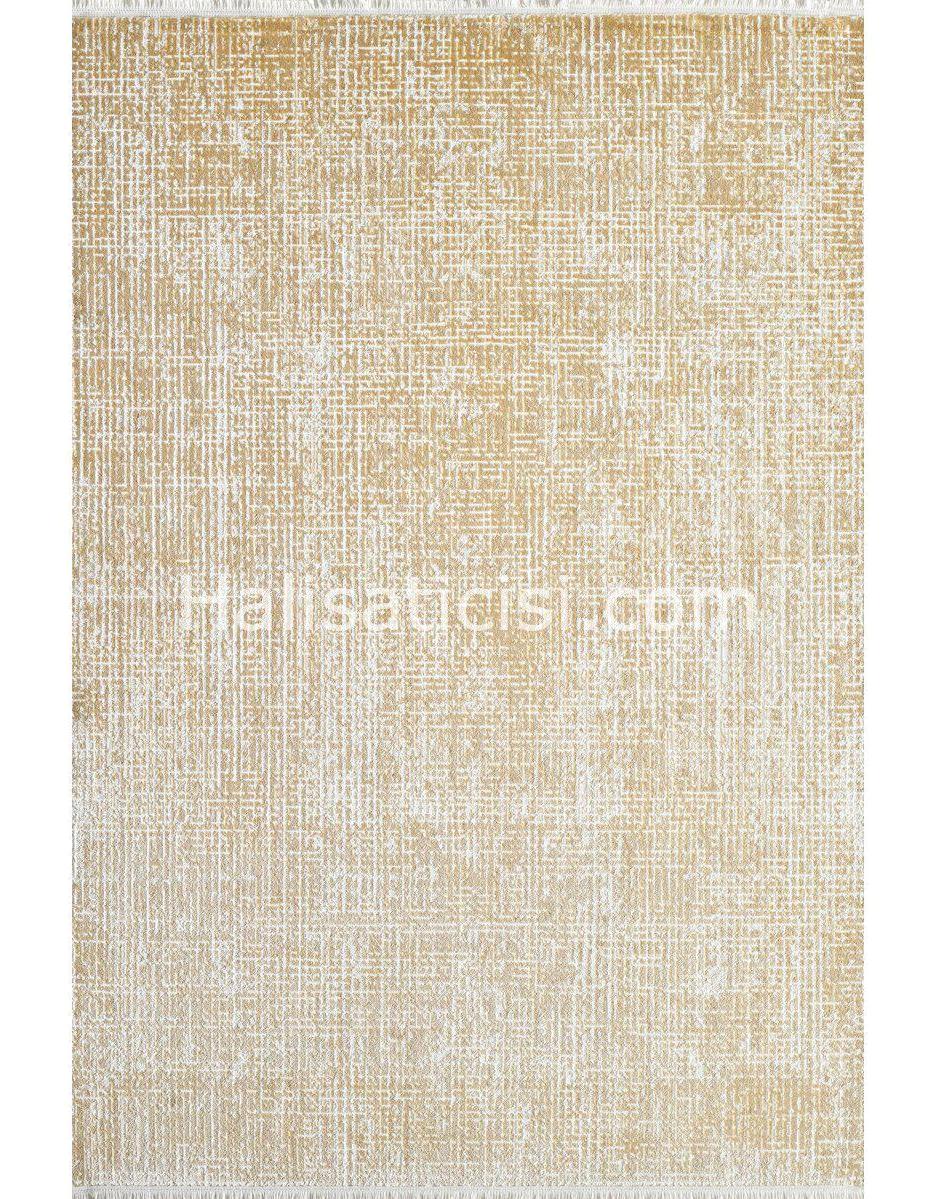 Gümüşsuyu Matisse 11333 Sarı 9 mm Akrilik Toz Tutmaz Yıkanabilir İnce Kaymaz Dikdörtgen Makine Dokuma Salon Halısı 100x200 cm