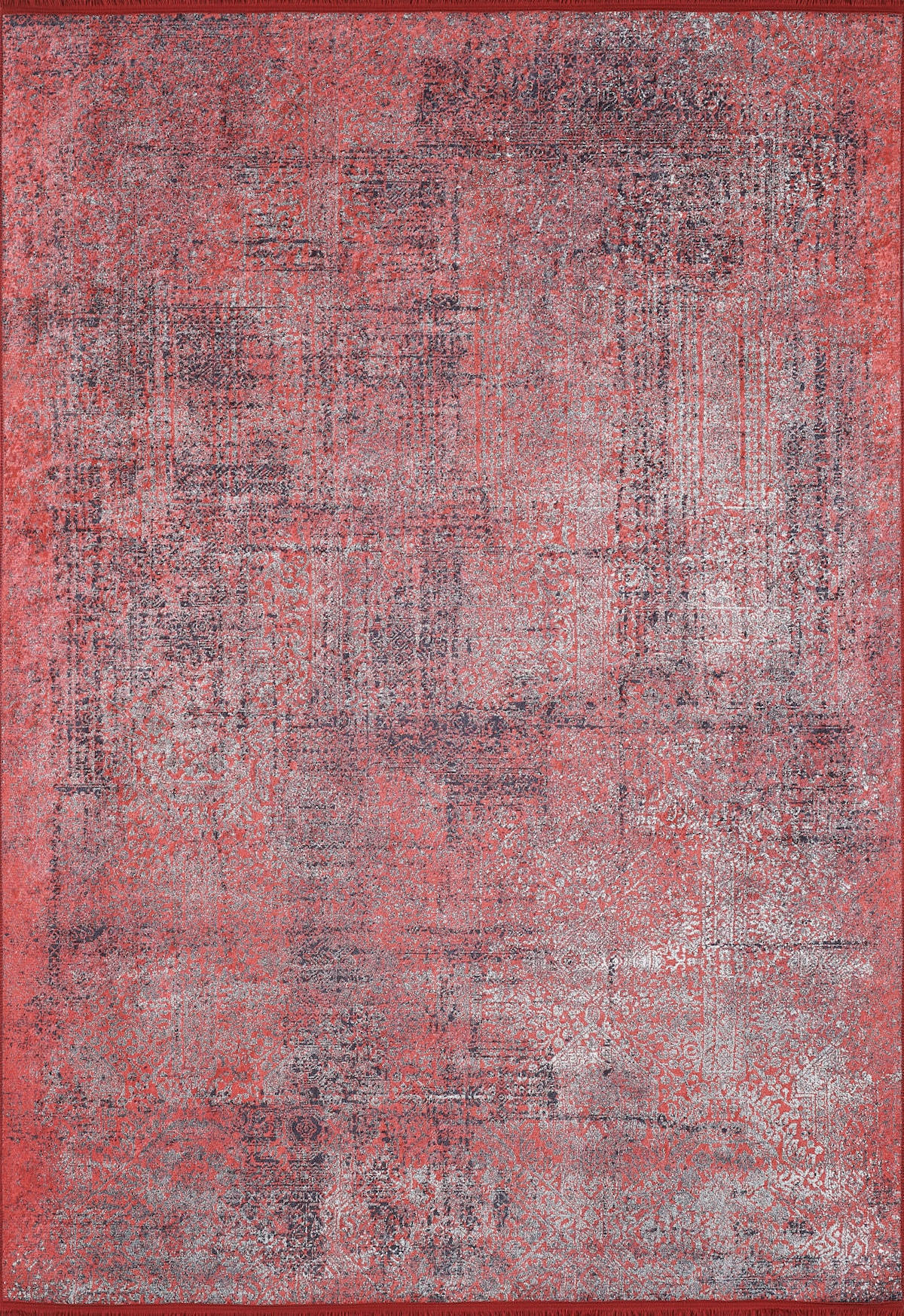Halı Atölyesi HA450 Kırmızı 5 mm Pamuk Toz Tutmaz Yıkanabilir İnce Kaymaz Dikdörtgen Makine Dokuma Salon Halısı 200x300 cm