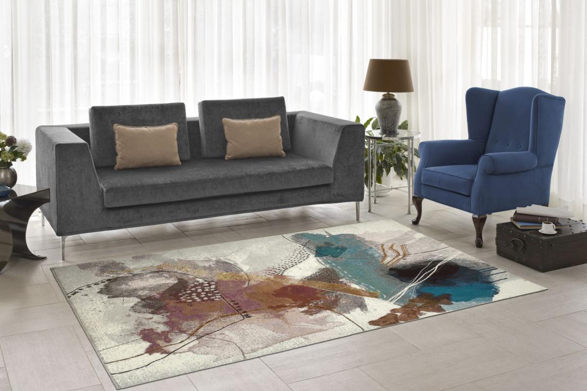 Home Dream FRM004 Çok Renkli 10 mm Polipropilen Yıkanabilir Orta Kaymaz Dikdörtgen Makine Dokuma Salon Halısı 130x190 cm