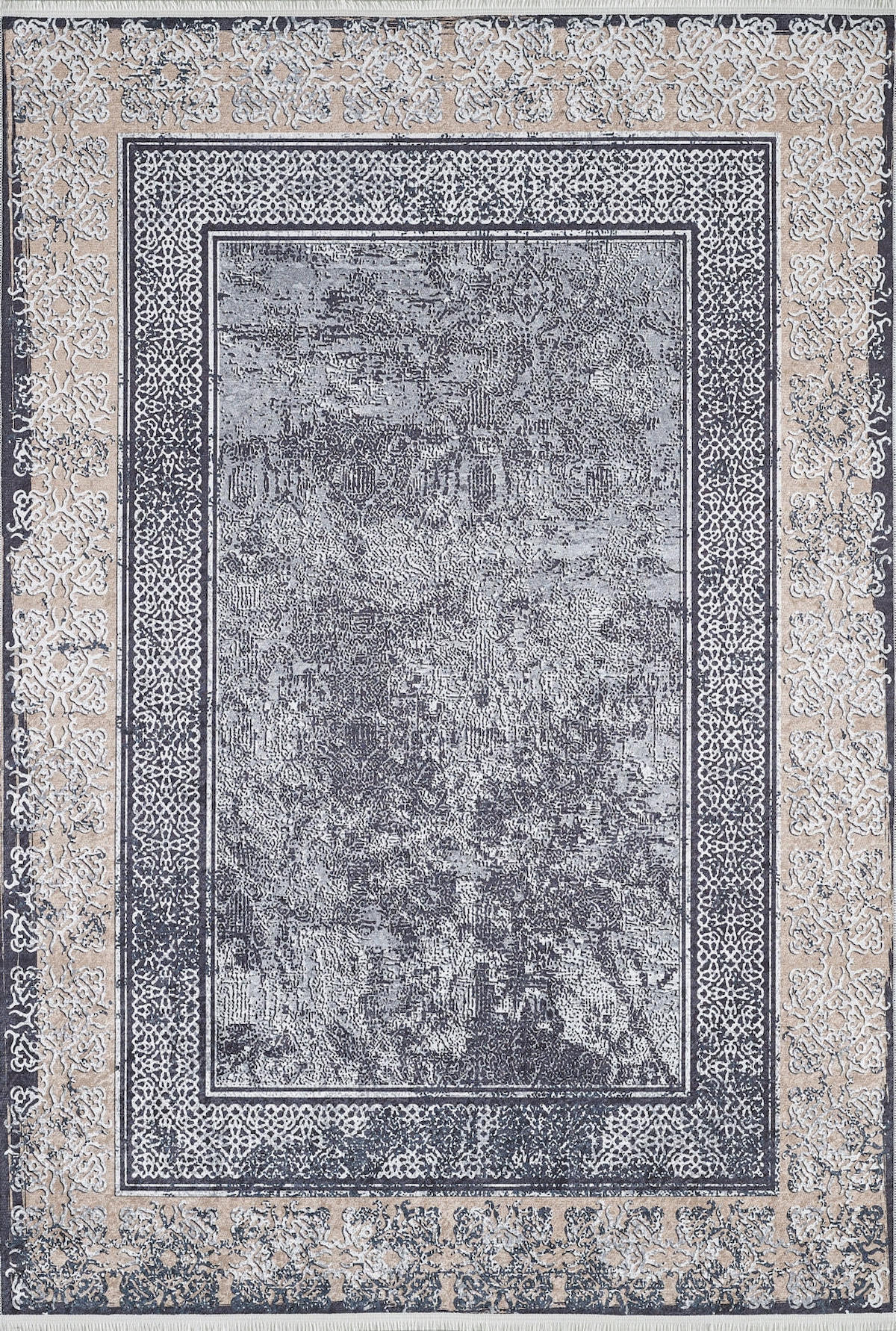 Halı Atölyesi HA409 Gri 5 mm Pamuk Toz Tutmaz Yıkanabilir İnce Kaymaz Dikdörtgen Makine Dokuma Salon Halısı 100x200 cm