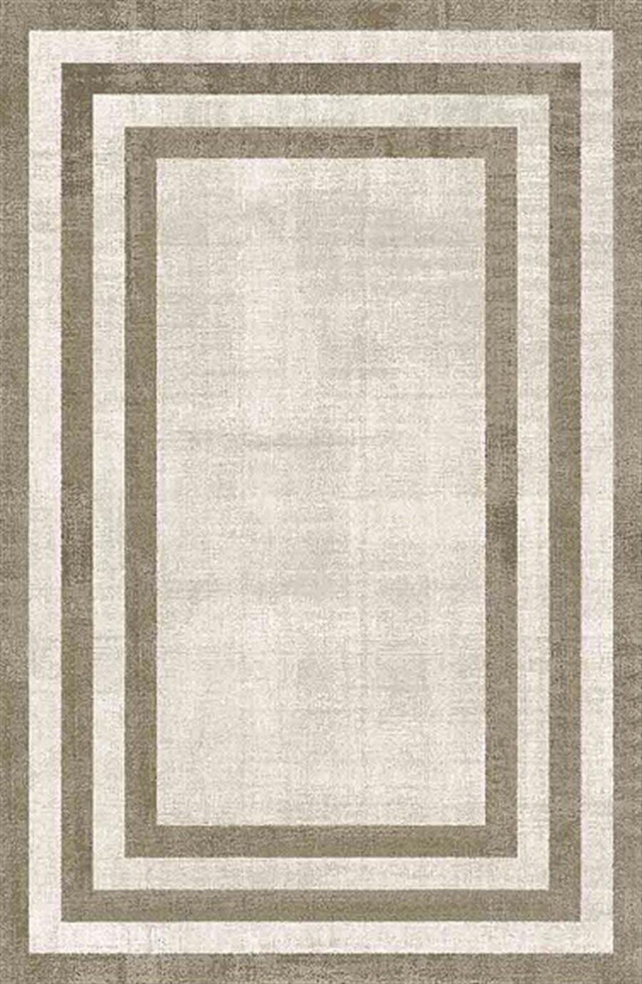 Kreasyon Halı Pandora 2773 Vizon 5 mm Polyester Yıkanabilir İnce Kaymaz Pamuk Taban Dikdörtgen Makine Dokuma Salon Halısı 170x240 cm