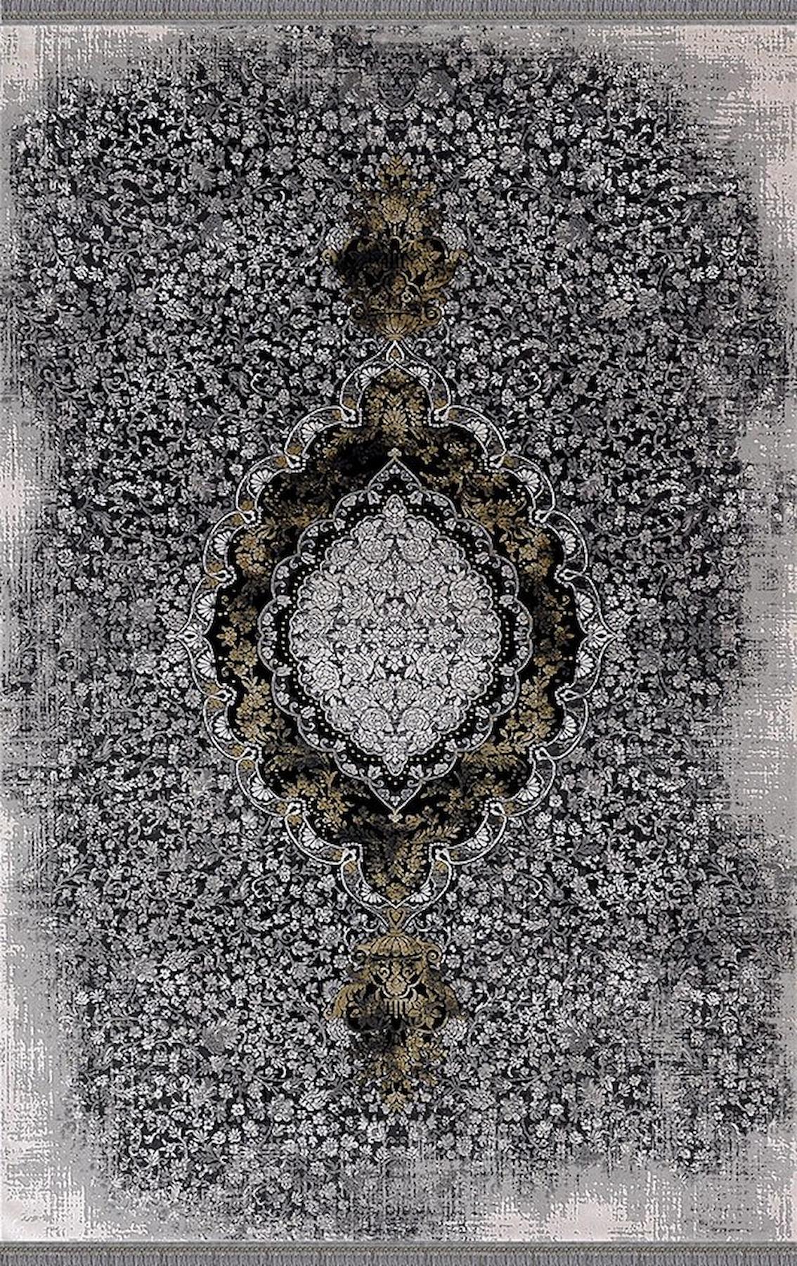 Merinos Rodin 34672 Krem 11 mm Akrilik Toz Tutmaz Yıkanabilir Kalın Kaymaz Dikdörtgen Makine Dokuma Salon Halısı 100x150 cm