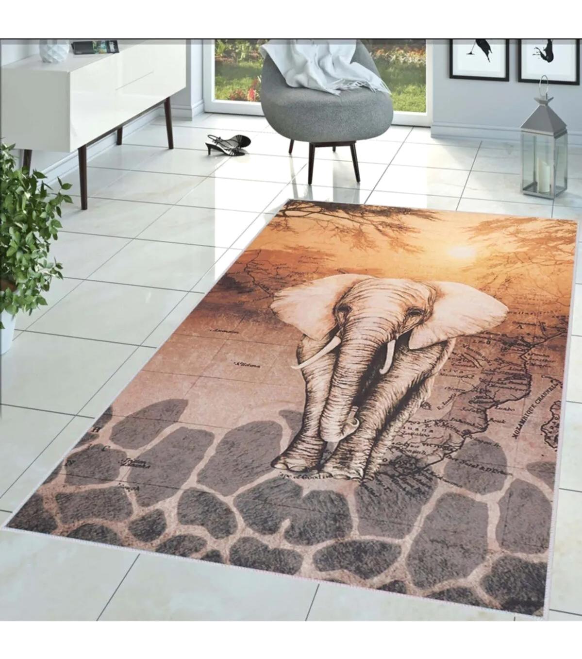 Rovigo Home RVG1440 Gri 8 mm Polyester Leke Tutmaz-Toz Tutmaz Yıkanabilir İnce Kaymaz Dot Taban Dikdörtgen Makine Dokuma Salon Halısı 80x200 cm