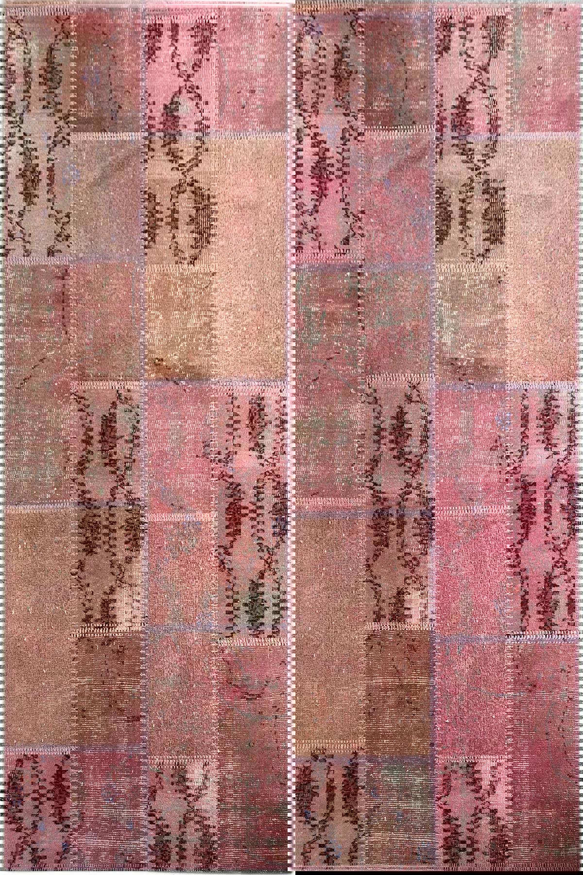 Çam Halı PW125 Pembe 7 mm Yün Silinebilir Yıkanabilir Orta Dikdörtgen El Dokuması Salon Halısı 80x150 cm