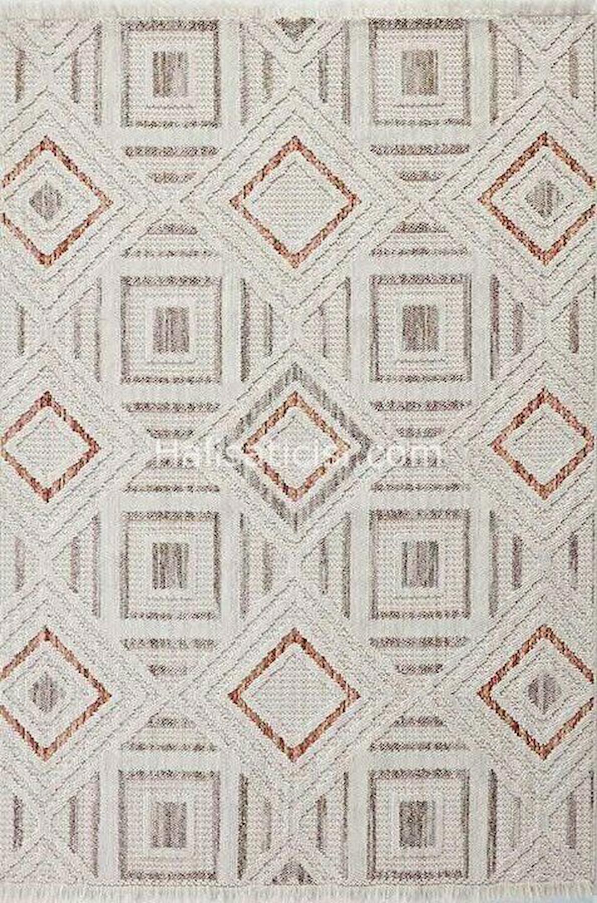 Gümüşsuyu Deco Point 15763 Çok Renkli 6 mm Pamuk-Polyester Toz Tutmaz Yıkanabilir İnce Kaymaz Geometrik Dikdörtgen Makine Dokuma Salon Halısı 80x150 cm