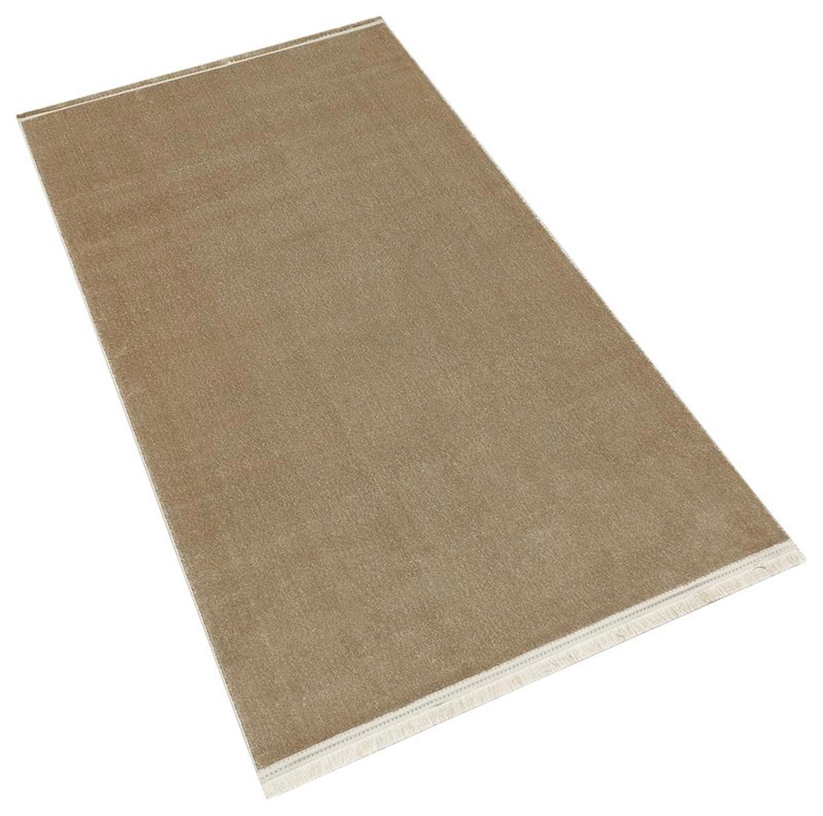 Apex Yoga Krem Pamuk Yıkanabilir İnce Kaymaz Jüt Taban Dikdörtgen Makine Dokuma Salon Halısı 100x200 cm