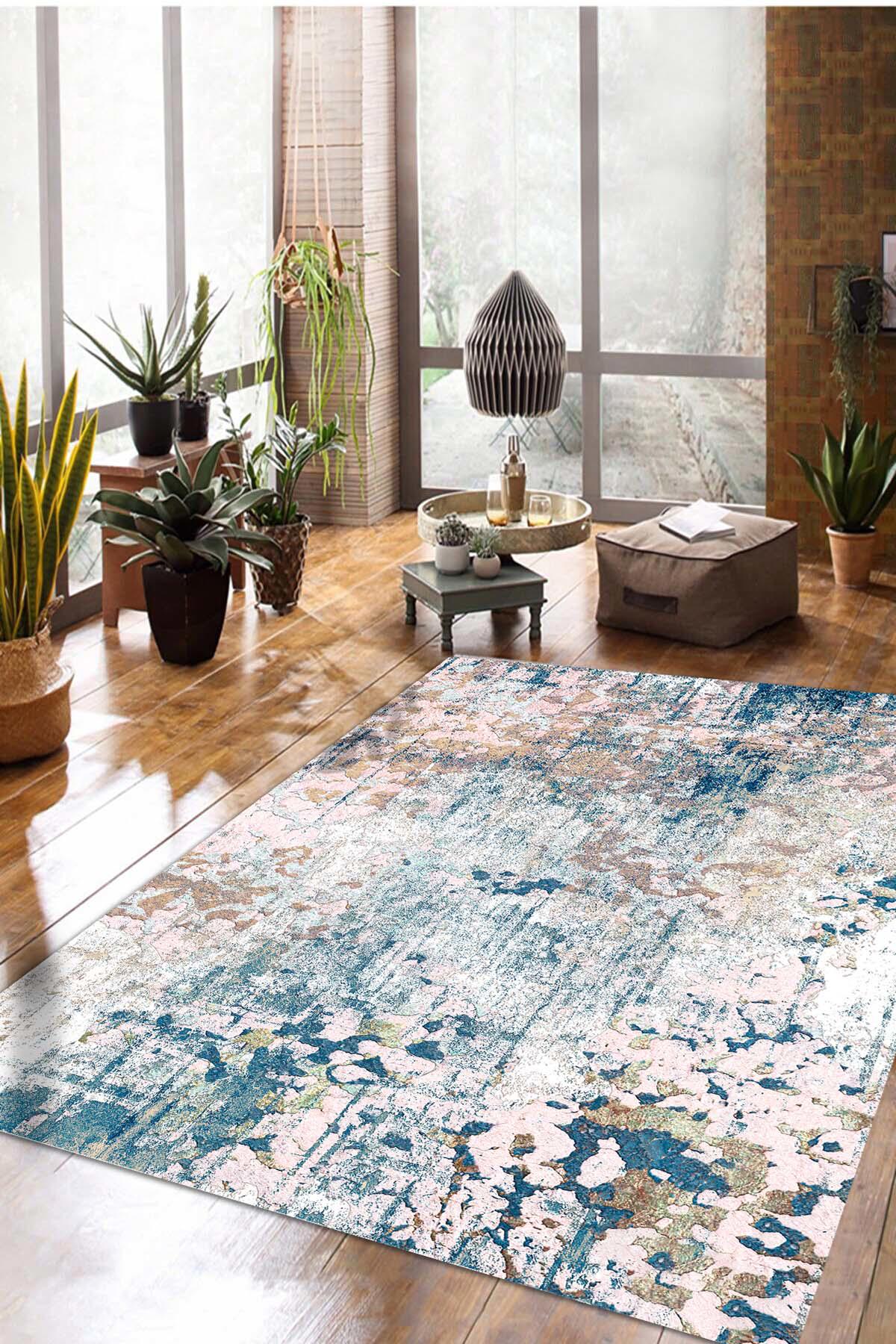 İlyaki Home Egdar Krem 0.5 mm Pamuk Silinebilir Yıkanabilir İnce Kaymaz Dikdörtgen Makine Dokuma Salon Halısı 200x290 cm
