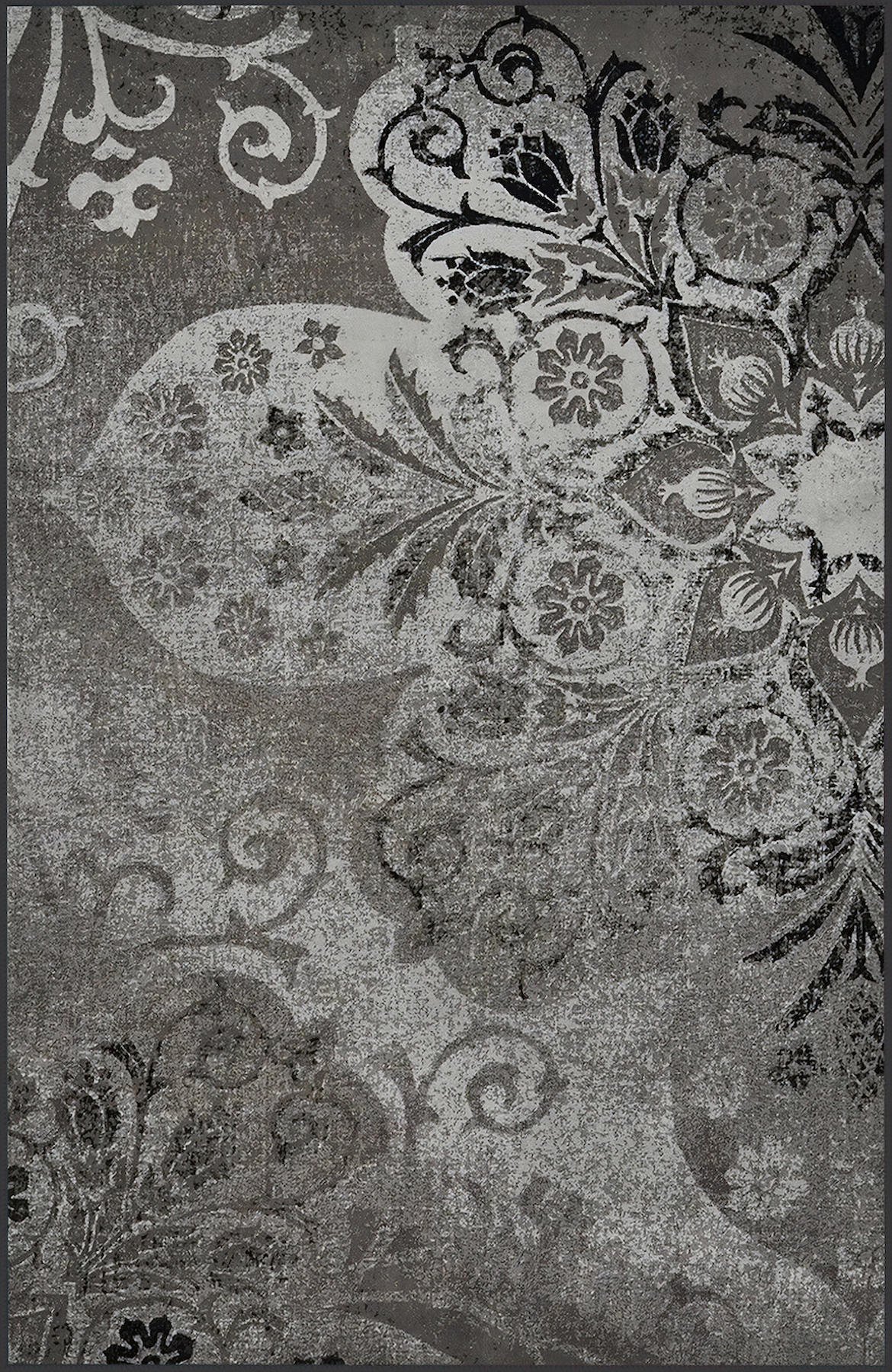 Rovigo Home RVG1700 Gri 8 mm Polyester Antibakteriyel-Leke Tutmaz-Toz Tutmaz Yıkanabilir İnce Kaymaz Dot Taban Dikdörtgen Makine Dokuma Salon Halısı 180x250 cm