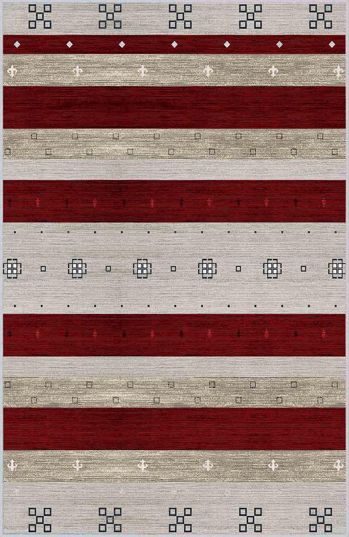 Rovigo Home RVG1625 Krem 8 mm Polyester Leke Tutmaz-Toz Tutmaz Yıkanabilir İnce Kaymaz Dot Taban Dikdörtgen Makine Dokuma Salon Halısı 100x200 cm