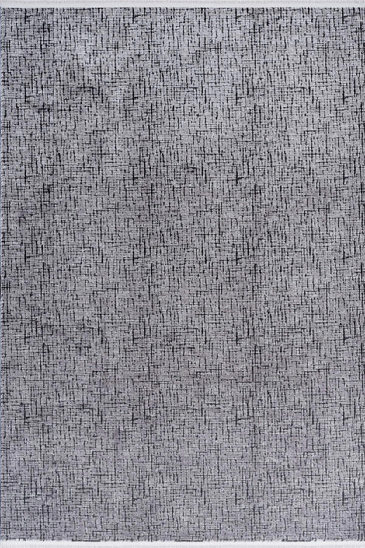 Seyran Halı Roma 419 Antrasit 10 mm Akrilik Silinebilir Yıkanabilir Orta Dikdörtgen Makine Dokuma Salon Halısı 80x200 cm