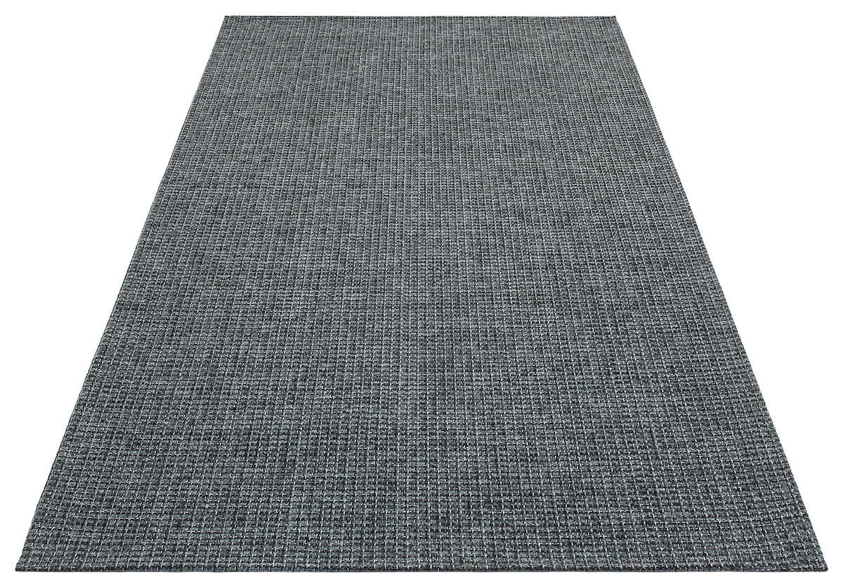 Eko Halı BRK01 Antrasit - Lacivert Akrilik İnce Kaymaz Jüt Taban Dikdörtgen Makine Dokuma Salon Halısı 160x230 cm