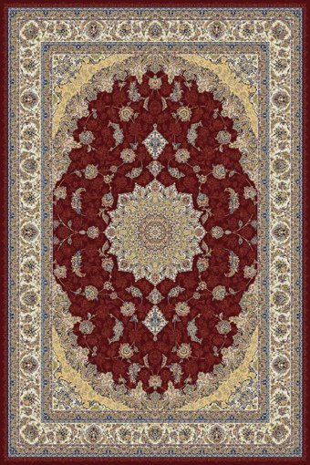 Tuğra Halı Sümer SM05 Kırmızı 5 mm Polyester Yıkanabilir İnce Dikdörtgen Makine Dokuma Salon Halısı 120x180 cm
