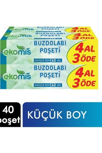 Ekomis Küçük Buz Dolabı Poşeti 4x40 Adet