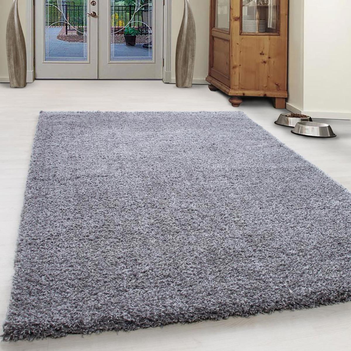 Red Halı Ancona 9000 Gri 50 mm Polyester Antialerjenik Kalın Kaymaz Jüt Taban Dikdörtgen Makine Dokuma Çocuk Odası-Salon Halısı 180x250 cm