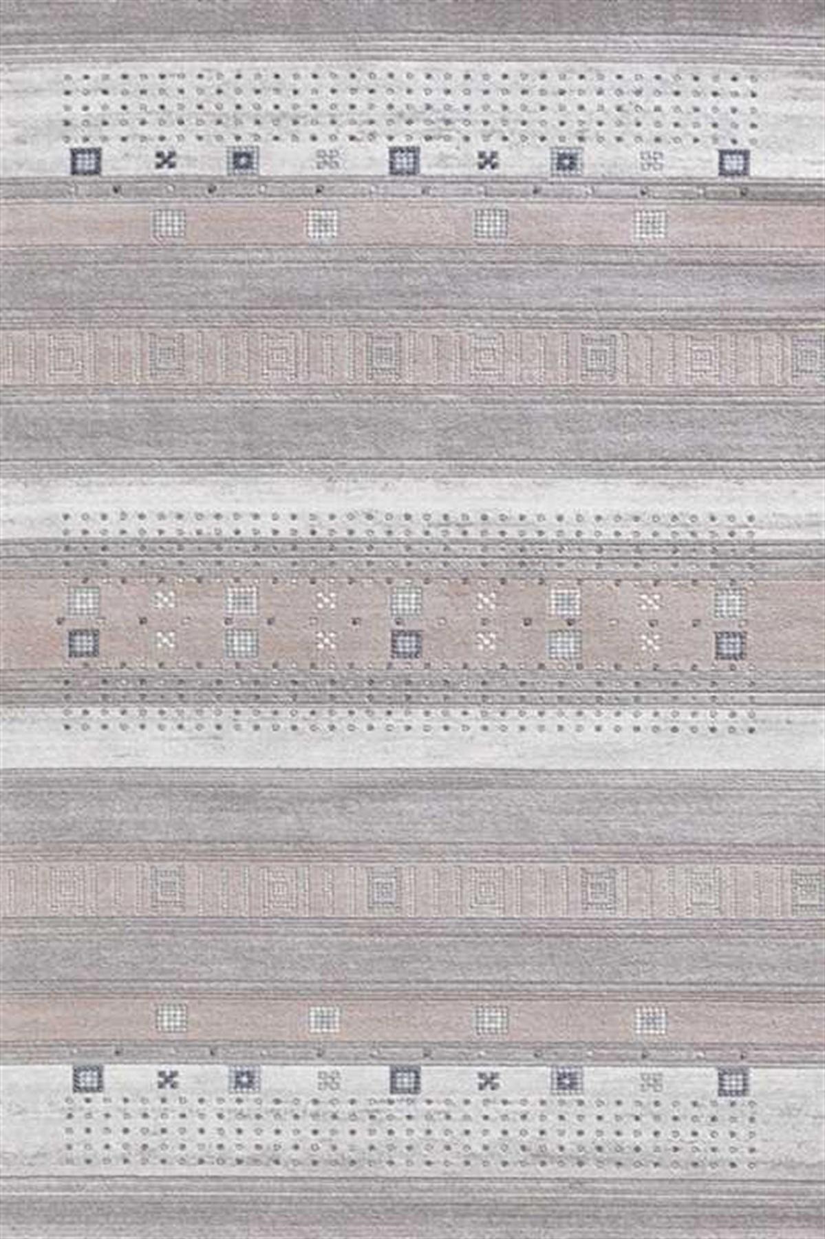 Dinarsu Roma RA018 Vizon 12 mm Akrilik Silinebilir Yıkanabilir Orta Kaymaz Dikdörtgen Makine Dokuma Oturma Odası Halısı 180x180 cm