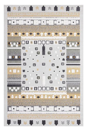 Alpina Home Dolce Krem 7 mm Polyester Yıkanabilir İnce Kaymaz Jüt Taban Dikdörtgen Makine Dokuma Salon Halısı 160x230 cm