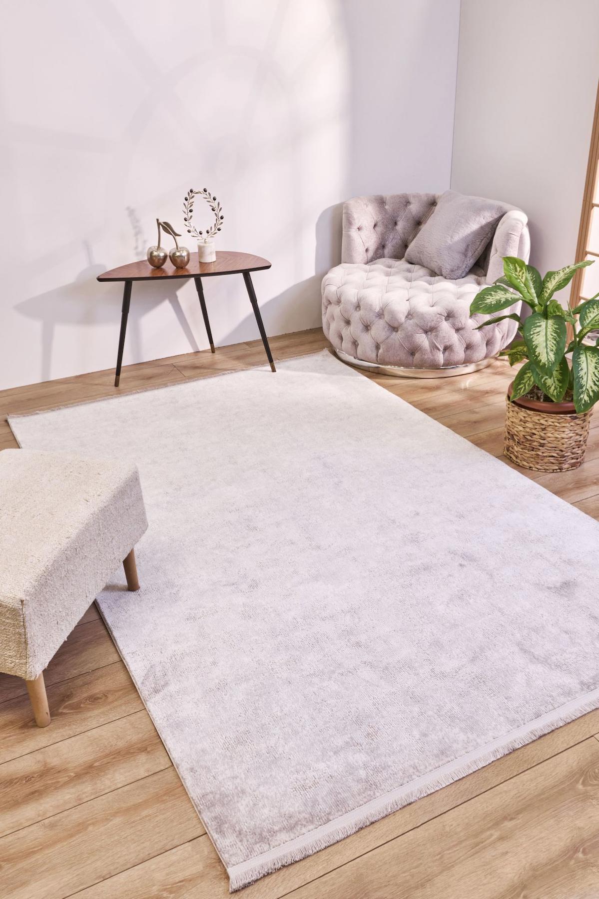 Apex Solid 8352 Çok Renkli Pamuk Yıkanabilir İnce Kaymaz Jüt Taban Dikdörtgen Makine Dokuma Salon Halısı 100x300 cm