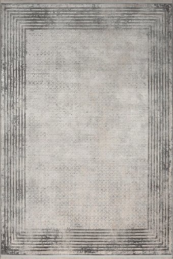 Kreasyon Halı Mazzini 1478 Gri 7 mm Akrilik Yalıtıma Yardımcı Yıkanabilir İnce Kaymaz Pamuk Taban Dikdörtgen Salon Halısı 80x150 cm