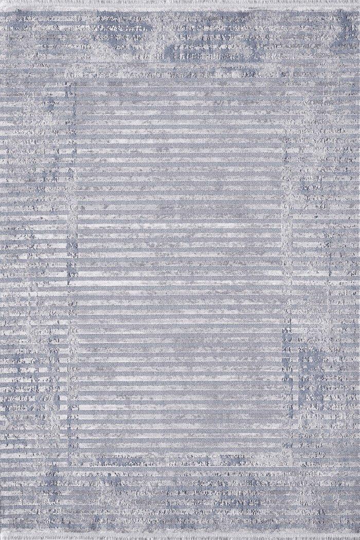 Royal Halı Roma XR03A Gri Akrilik Antibakteriyel Yıkanabilir Kalın Kaymaz Lateks Taban Dikdörtgen Makine Dokuma Salon Halısı 160x230 cm