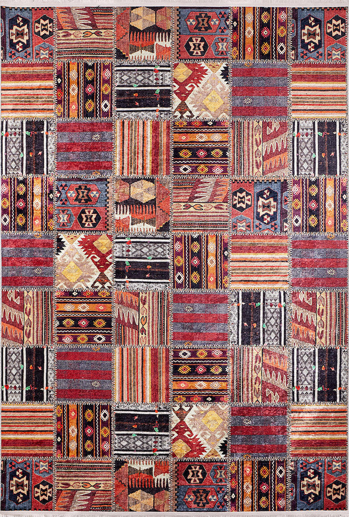 Halı Atölyesi HK133 Krem 5 mm Pamuk Yıkanabilir Kaymaz Taban Dikdörtgen Makine Dokuma Salon Halısı 100x200 cm